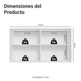 Mueble Superior de Cocina Vik Blanco y Verde 120x66cm con Cuatro Entrepaños y Dos Puertas - MUEBLES SUPERIORES DE COCINA | Bylmo