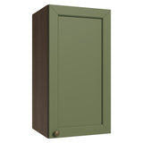Mueble Superior de Cocina Vik Marrón y Verde 35x66cm con Dos Entrepaños y Una Puerta - MUEBLES SUPERIORES DE COCINA | Bylmo