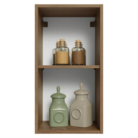 Mueble Superior de Cocina Vik Marrón y Verde 35x66cm con Dos Entrepaños y Una Puerta - MUEBLES SUPERIORES DE COCINA | Bylmo