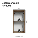 Mueble Superior de Cocina Vik Marrón y Verde 35x66cm con Dos Entrepaños y Una Puerta - MUEBLES SUPERIORES DE COCINA | Bylmo