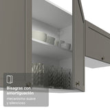 Mueble Superior de Cocina Vik Blanco y Gris 40x66cm con Dos Entrepaños y Una Puerta - MUEBLES SUPERIORES DE COCINA | Bylmo