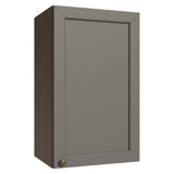 Mueble Superior de Cocina Vik Marrón y Gris 40x66cm con Dos Entrepaños y Una Puerta - MUEBLES SUPERIORES DE COCINA | Bylmo