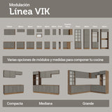 Mueble Superior de Cocina Vik Marrón y Gris 40x66cm con Dos Entrepaños y Una Puerta - MUEBLES SUPERIORES DE COCINA | Bylmo