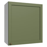 Mueble Superior de Cocina Vik Blanco y Verde 60x66cm con Dos Entrepaños y Una Puerta - MUEBLES SUPERIORES DE COCINA | Bylmo