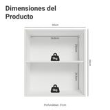 Mueble Superior de Cocina Vik Blanco y Verde 60x66cm con Dos Entrepaños y Una Puerta - MUEBLES SUPERIORES DE COCINA | Bylmo