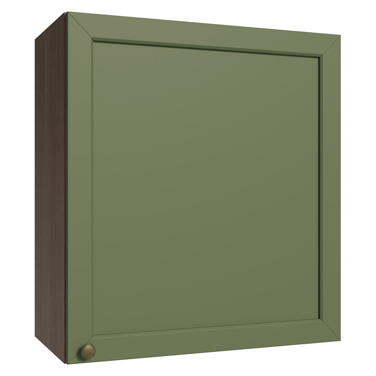 Mueble Superior de Cocina Vik Marrón y Verde 60x66cm con Dos Entrepaños y Una Puerta - MUEBLES SUPERIORES DE COCINA | Bylmo