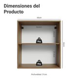 Mueble Superior de Cocina Vik Marrón y Verde 60x66cm con Dos Entrepaños y Una Puerta - MUEBLES SUPERIORES DE COCINA | Bylmo
