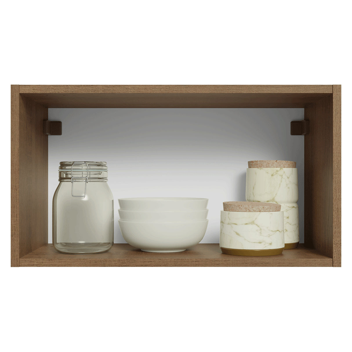 Mueble Superior de Cocina Vik Marrón y Gris 60x33cm con Un Entrepaño y Una Puerta - MUEBLES SUPERIORES DE COCINA | Bylmo