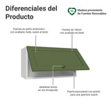 Mueble Superior de Cocina Vik Blanco y Verde 60x33cm con Un Entrepaño y Una Puerta - MUEBLES SUPERIORES DE COCINA | Bylmo