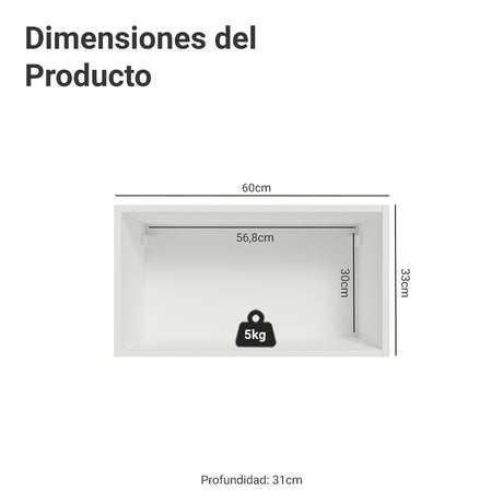 Mueble Superior de Cocina Vik Blanco y Verde 60x33cm con Un Entrepaño y Una Puerta - MUEBLES SUPERIORES DE COCINA | Bylmo