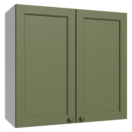 Mueble Superior de Cocina Vik Blanco y Verde 70x66cm con Dos Entrepaños y Dos Puertas - MUEBLES SUPERIORES DE COCINA | Bylmo