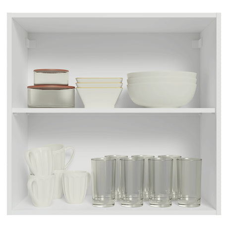 Mueble Superior de Cocina Vik Blanco y Verde 70x66cm con Dos Entrepaños y Dos Puertas - MUEBLES SUPERIORES DE COCINA | Bylmo