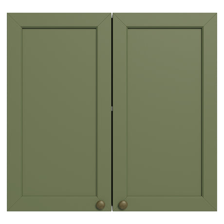 Mueble Superior de Cocina Vik Blanco y Verde 70x66cm con Dos Entrepaños y Dos Puertas - MUEBLES SUPERIORES DE COCINA | Bylmo
