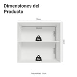 Mueble Superior de Cocina Vik Blanco y Verde 70x66cm con Dos Entrepaños y Dos Puertas - MUEBLES SUPERIORES DE COCINA | Bylmo