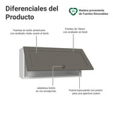 Mueble Superior de Cocina Vik Blanco y Gris 70x33cm con Un Entrepaño y Una Puerta - MUEBLES SUPERIORES DE COCINA | Bylmo