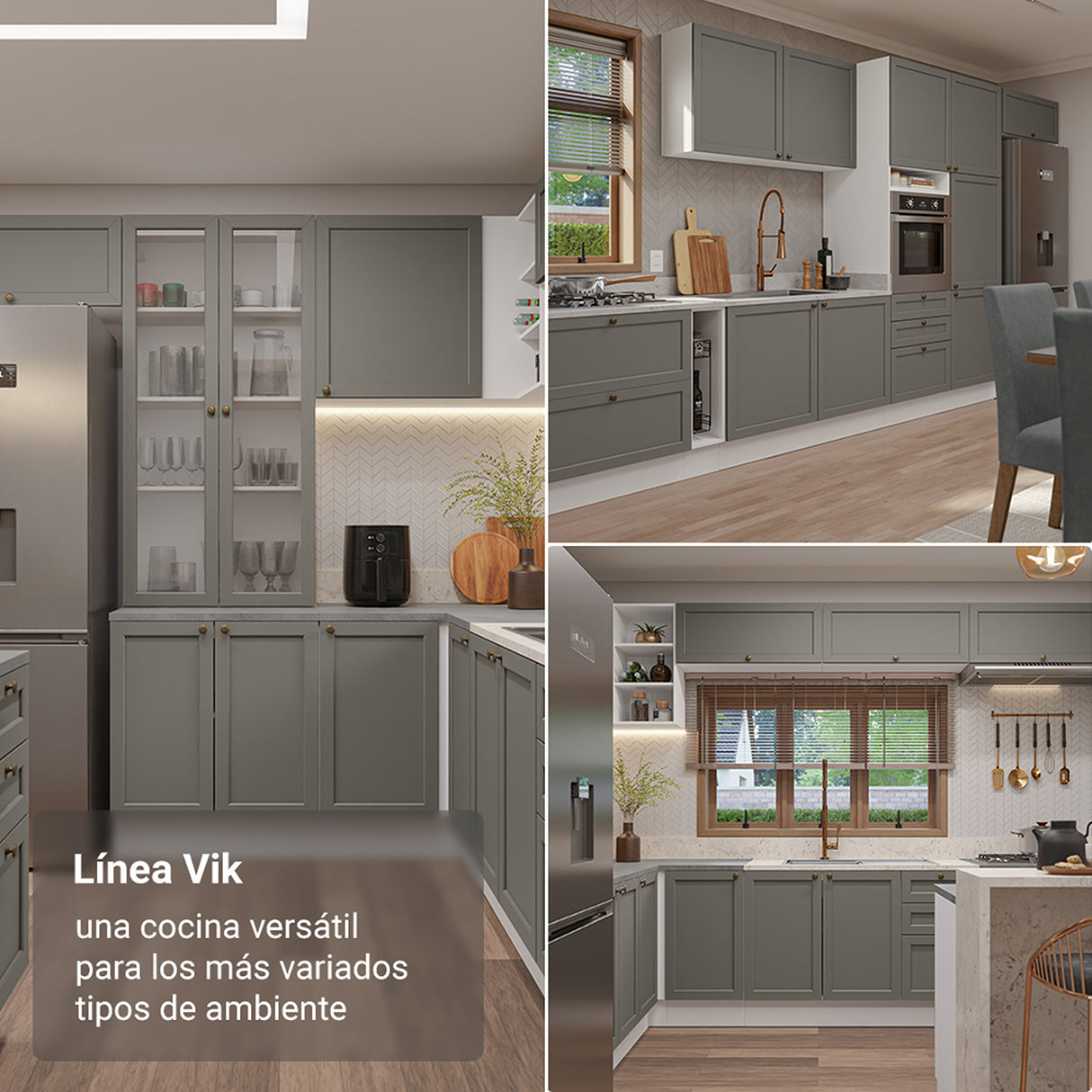 Mueble Superior de Cocina Vik Blanco y Gris 70x33cm con Un Entrepaño y Una Puerta - MUEBLES SUPERIORES DE COCINA | Bylmo