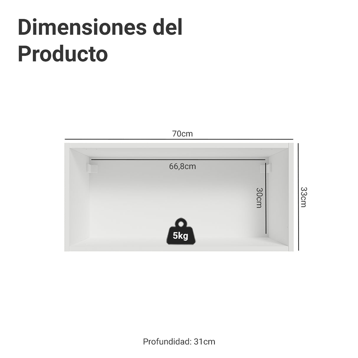 Mueble Superior de Cocina Vik Blanco y Gris 70x33cm con Un Entrepaño y Una Puerta - MUEBLES SUPERIORES DE COCINA | Bylmo