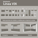 Mueble Superior de Cocina Vik Blanco y Gris 70x33cm con Un Entrepaño y Una Puerta - MUEBLES SUPERIORES DE COCINA | Bylmo
