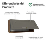Mueble Superior de Cocina Vik Marrón y Gris 70x33cm con Un Entrepaño y Una Puerta - MUEBLES SUPERIORES DE COCINA | Bylmo