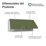 Mueble Superior de Cocina Vik Blanco y Verde 70x33cm con Un Entrepaño y Una Puerta - MUEBLES SUPERIORES DE COCINA | Bylmo