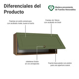 Mueble Superior de Cocina Vik Marrón y Verde 70x33cm con Un Entrepaño y Una Puerta - MUEBLES SUPERIORES DE COCINA | Bylmo