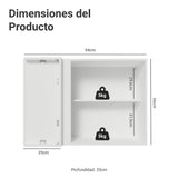 Mueble Superior de Cocina Vik Blanco y Gris 94x66cm con Dos Entrepaños y Una Puerta - MUEBLES SUPERIORES DE COCINA | Bylmo