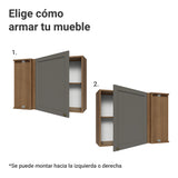 Mueble Superior de Cocina Vik Marrón y Gris 94x66cm con Dos Entrepaños y Una Puerta