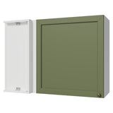 Mueble Superior de Cocina Vik Blanco y Verde 94x66cm con Dos Entrepaños y Una Puerta - MUEBLES SUPERIORES DE COCINA | Bylmo