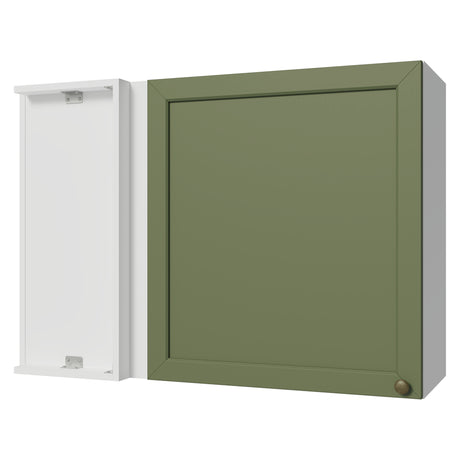 Mueble Superior de Cocina Vik Blanco y Verde 94x66cm con Dos Entrepaños y Una Puerta - MUEBLES SUPERIORES DE COCINA | Bylmo