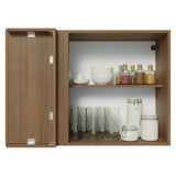 Mueble Superior de Cocina Vik Marrón y Verde 94x66cm con Dos Entrepaños y Una Puerta