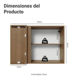 Mueble Superior de Cocina Vik Marrón y Verde 94x66cm con Dos Entrepaños y Una Puerta