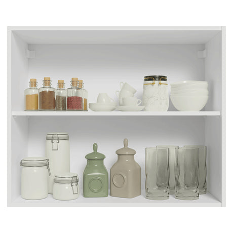 Mueble Superior de Cocina Vik Blanco y Gris 80x66cm con Dos Entrepaños y Dos Puertas - MUEBLES SUPERIORES DE COCINA | Bylmo