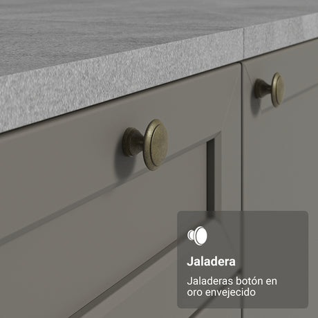 Mueble Superior de Cocina Vik Blanco y Gris 80x66cm con Dos Entrepaños y Dos Puertas - MUEBLES SUPERIORES DE COCINA | Bylmo
