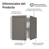 Mueble Superior de Cocina Vik Blanco y Gris 80x66cm con Dos Entrepaños y Dos Puertas - MUEBLES SUPERIORES DE COCINA | Bylmo