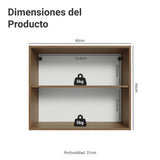 Mueble Superior de Cocina Vik Marrón y Gris 80x66cm con Dos Entrepaños y Dos Puertas