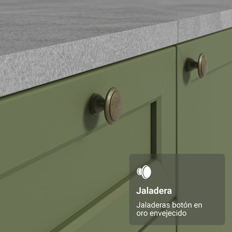 Mueble Superior de Cocina Vik Blanco y Verde 80x66cm con Dos Entrepaños y Dos Puertas - MUEBLES SUPERIORES DE COCINA | Bylmo