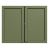 Mueble Superior de Cocina Vik Blanco y Verde 80x66cm con Dos Entrepaños y Dos Puertas - MUEBLES SUPERIORES DE COCINA | Bylmo