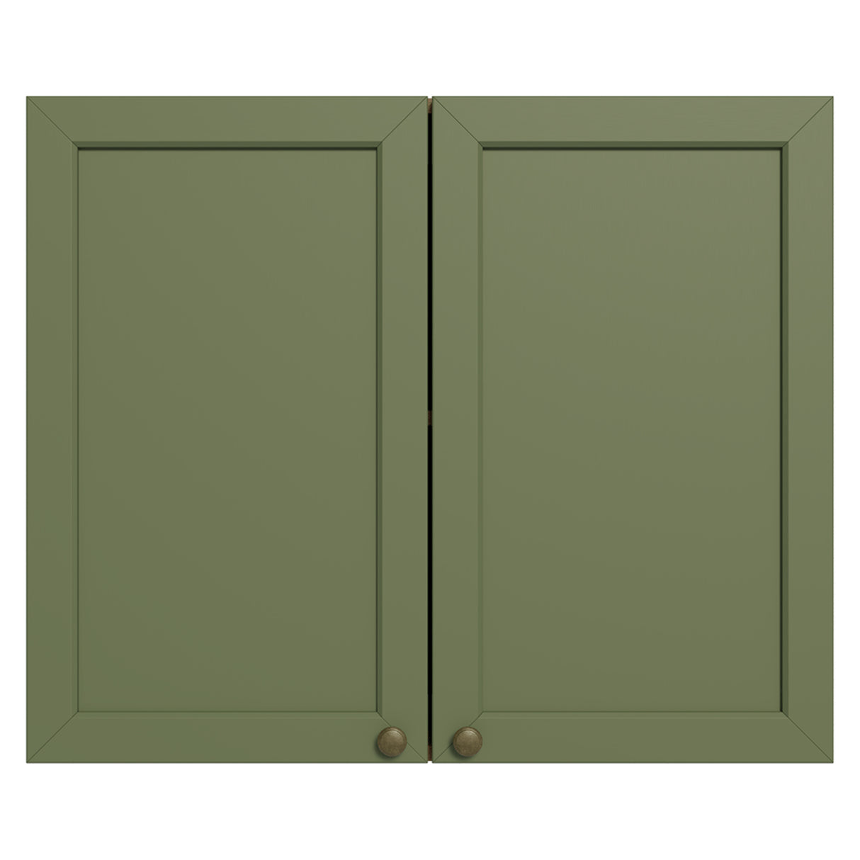 Mueble Superior de Cocina Vik Marrón y Verde 80x66cm con Dos Entrepaños y Dos Puertas - MUEBLES SUPERIORES DE COCINA | Bylmo