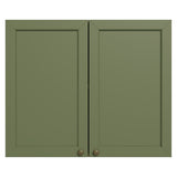 Mueble Superior de Cocina Vik Marrón y Verde 80x66cm con Dos Entrepaños y Dos Puertas - MUEBLES SUPERIORES DE COCINA | Bylmo