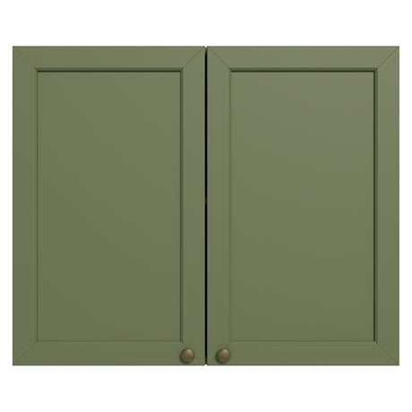 Mueble Superior de Cocina Vik Marrón y Verde 80x66cm con Dos Entrepaños y Dos Puertas - MUEBLES SUPERIORES DE COCINA | Bylmo