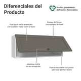 Mueble Superior de Cocina Vik Blanco y Gris 80x33cm con Un Entrepaño y Una Puerta - MUEBLES SUPERIORES DE COCINA | Bylmo