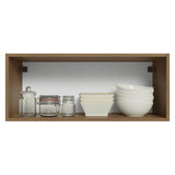 Mueble Superior de Cocina Vik Marrón y Gris 80x33cm con Un Entrepaño y Una Puerta - MUEBLES SUPERIORES DE COCINA | Bylmo