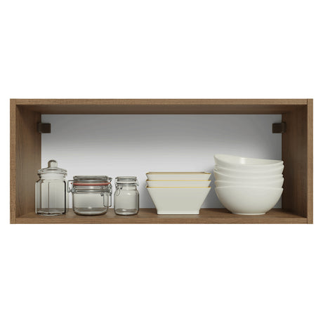 Mueble Superior de Cocina Vik Marrón y Gris 80x33cm con Un Entrepaño y Una Puerta - MUEBLES SUPERIORES DE COCINA | Bylmo