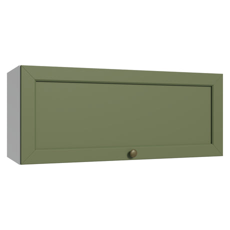 Mueble Superior de Cocina Vik Blanco y Verde 80x33cm con Un Entrepaño y Una Puerta - MUEBLES SUPERIORES DE COCINA | Bylmo