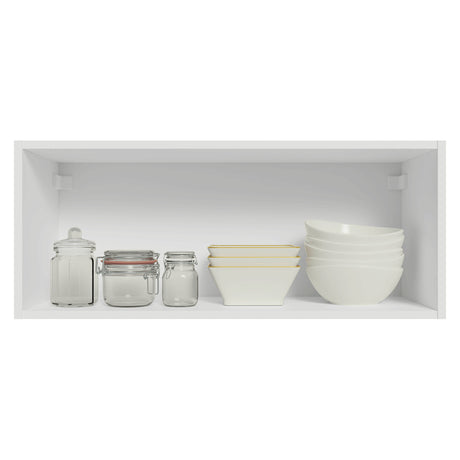Mueble Superior de Cocina Vik Blanco y Verde 80x33cm con Un Entrepaño y Una Puerta - MUEBLES SUPERIORES DE COCINA | Bylmo