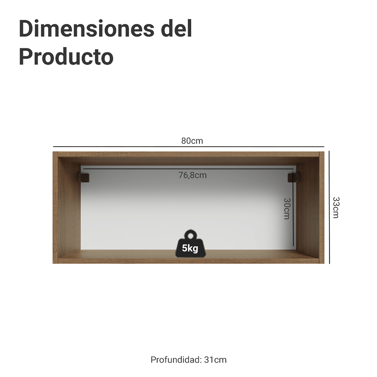 Mueble Superior de Cocina Vik Marrón y Verde 80x33cm con Un Entrepaño y Una Puerta - MUEBLES SUPERIORES DE COCINA | Bylmo