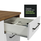 Gabinete de Cocina Agata Marrón y Blanco 40x81cm sin Mesón sin Pozuelo y con Tres Cajones - MUEBLES INFERIORES DE COCINA | Bylmo