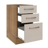 Gabinete de Cocina Agata Marrón y Crema 40x81cm sin Mesón sin Pozuelo y con Tres Cajones - MUEBLES INFERIORES DE COCINA | Bylmo