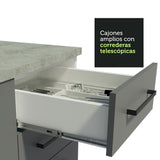 Gabinete de Cocina Agata Blanco y Gris 40x81cm sin Mesón sin Pozuelo y con Tres Cajones - MUEBLES INFERIORES DE COCINA | Bylmo