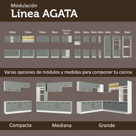 Gabinete de Cocina Agata Blanco y Gris 40x84cm sin Mesón sin Pozuelo y con Tres Cajones - MUEBLES INFERIORES DE COCINA | Bylmo